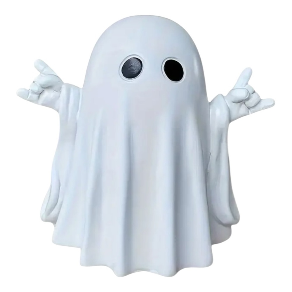 Halloween Rustic Resin Ghost Figurine Cute Rock n’ Roll Ghost Tabletop Decor